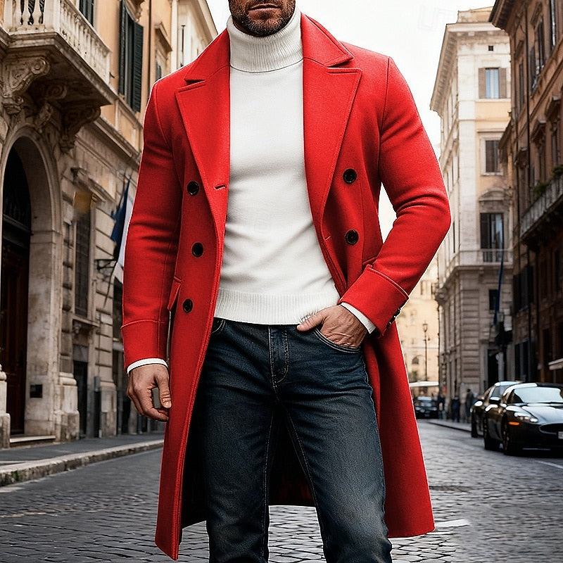 Double Breasted Winter Coat for Men | Cold Weather Ready