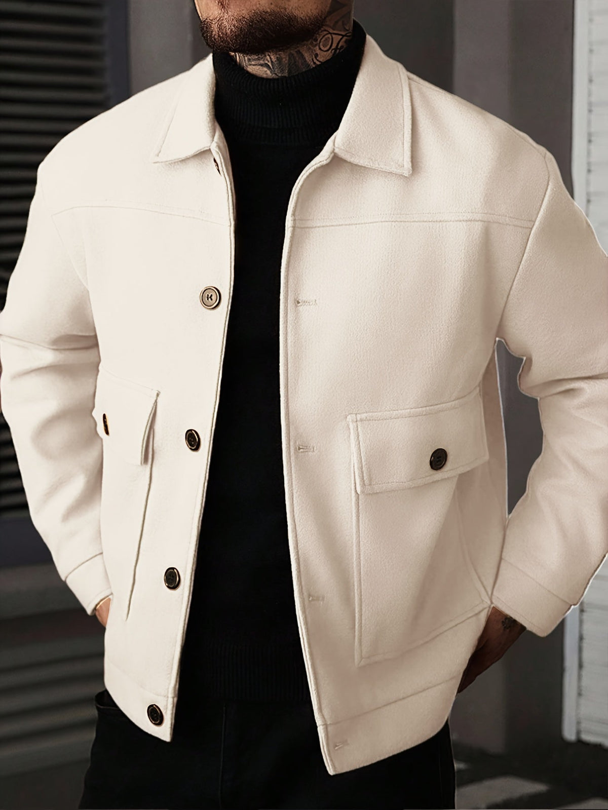 Oversized Winter Jacket for Men | Button Front Cold Weather Ready