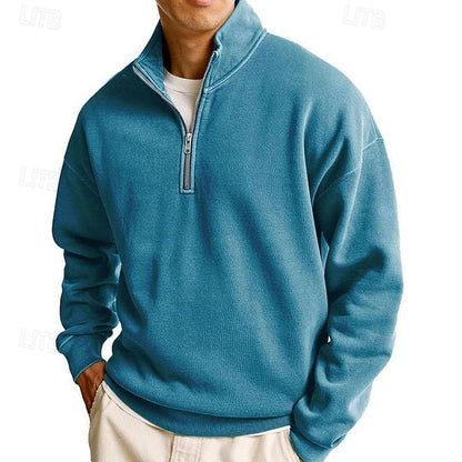 Half Zip Sweatshirt for Men | Funnel Neck Cosy Winter Style