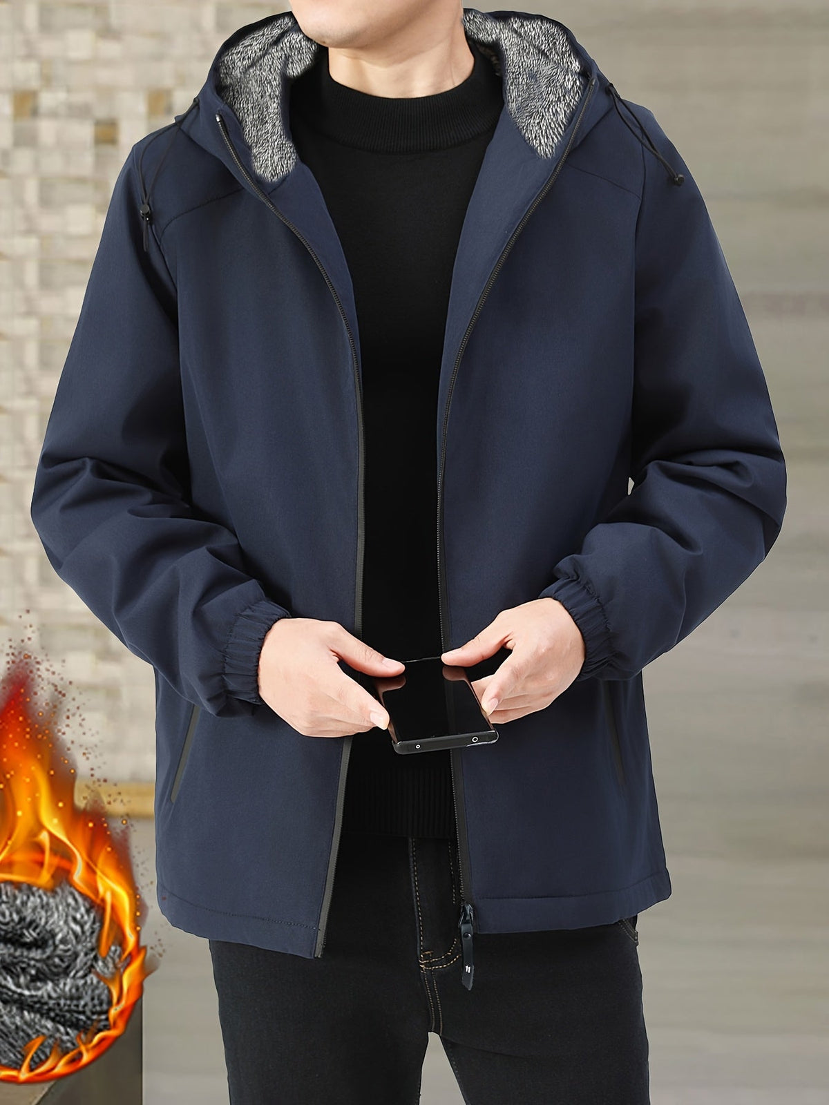 Full Zip Fleece Jacket for Men | Cosy Winter Style
