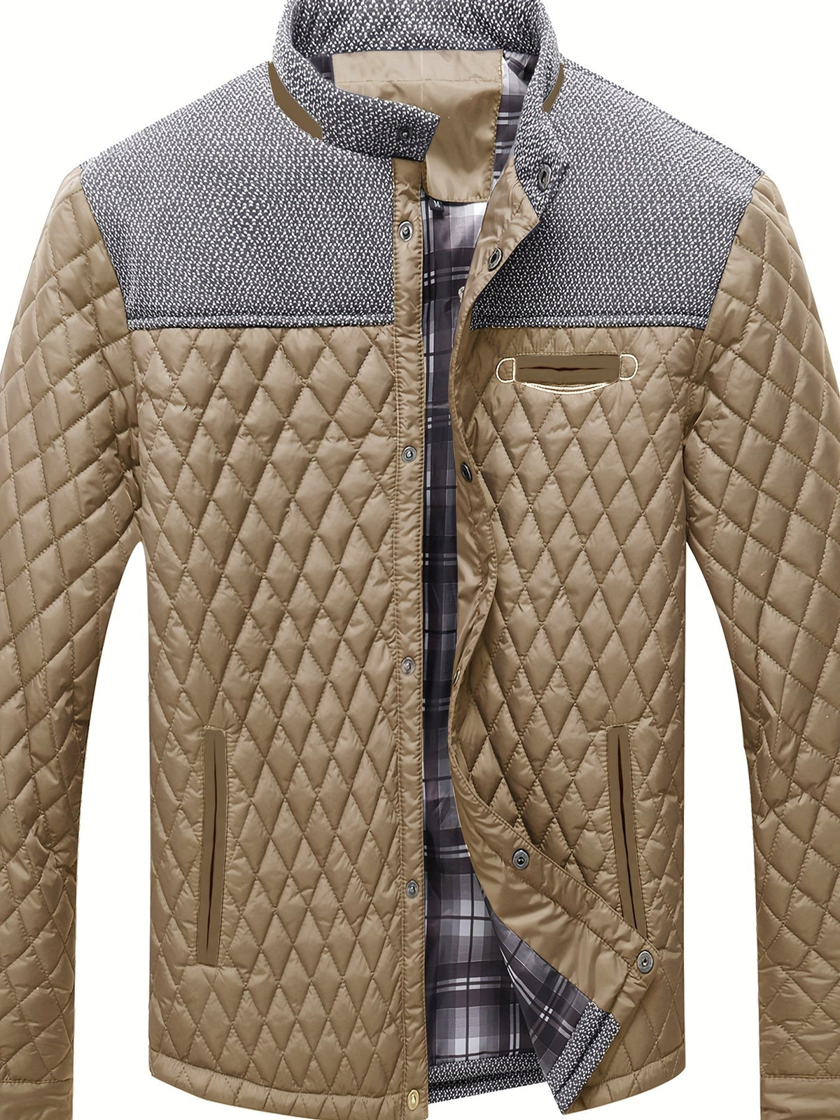 Lightweight Quilted Jacket for Men | Button Front Warm Winter Layer