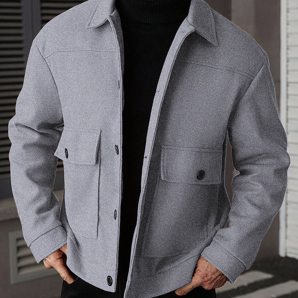Oversized Winter Jacket for Men | Button Front Cold Weather Ready