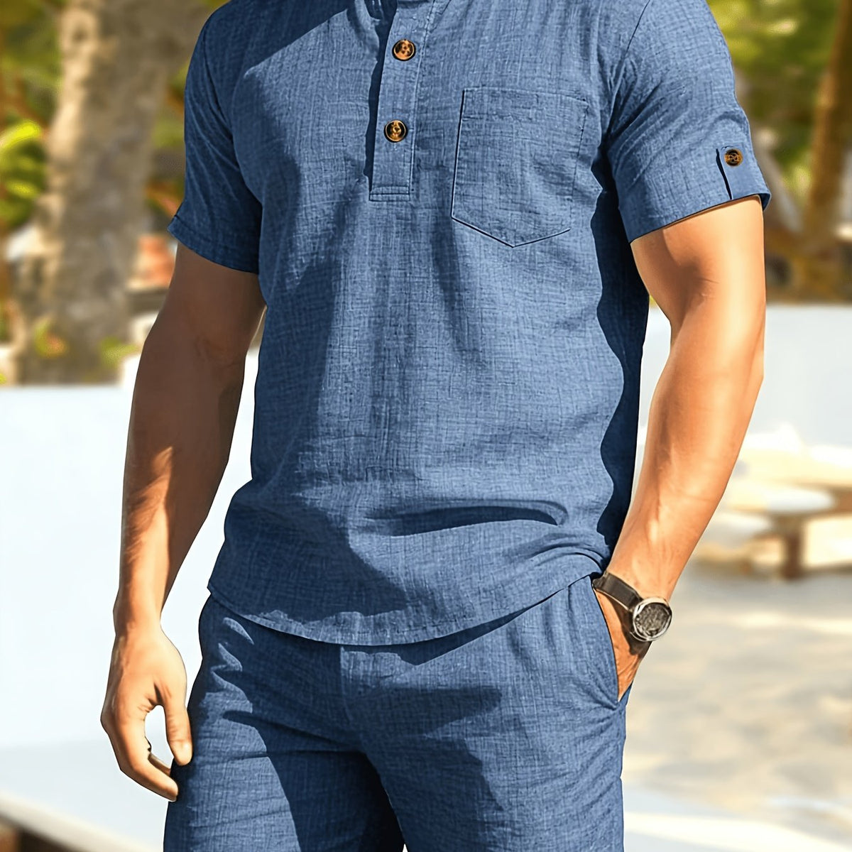 Cosy Two Piece Set for Men | Button Front Warm Winter Layer