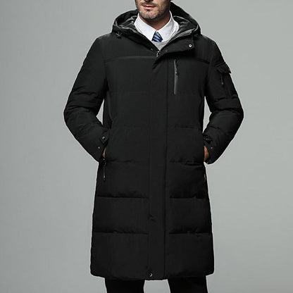 Hooded Puffer Jacket for Men | Longline Insulated Cold Weather Ready