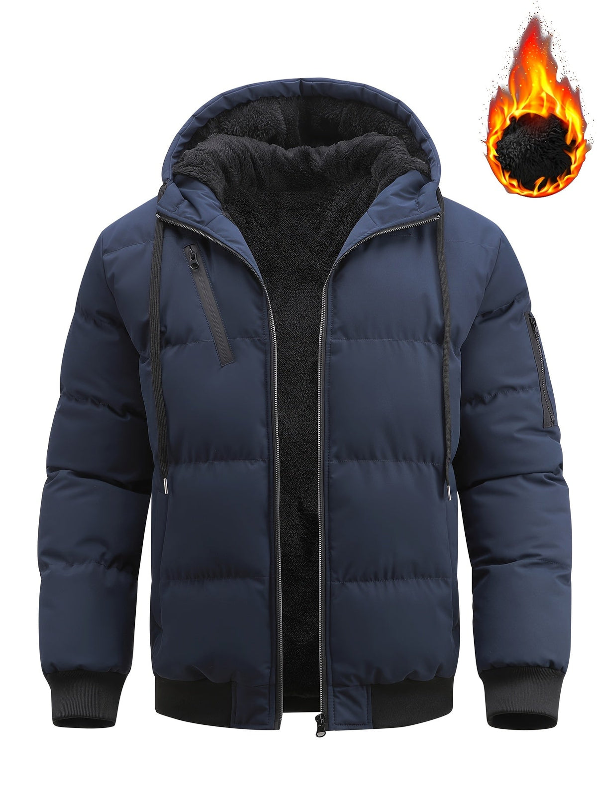 Hooded Quilted Jacket for Men | Ribbed Cosy Winter Style