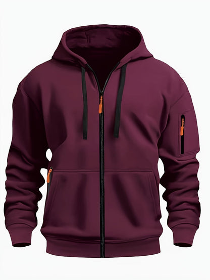 Hooded Hoodie for Women | Drawstring Full Zip Autumn Layering