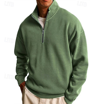 Half Zip Sweatshirt for Men | Funnel Neck Cosy Winter Style