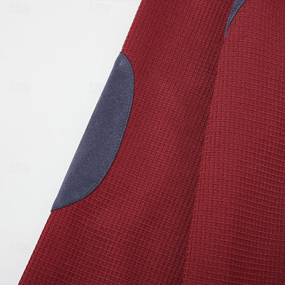 Wine Half Zip Sweater for Men | Warm Winter Layer