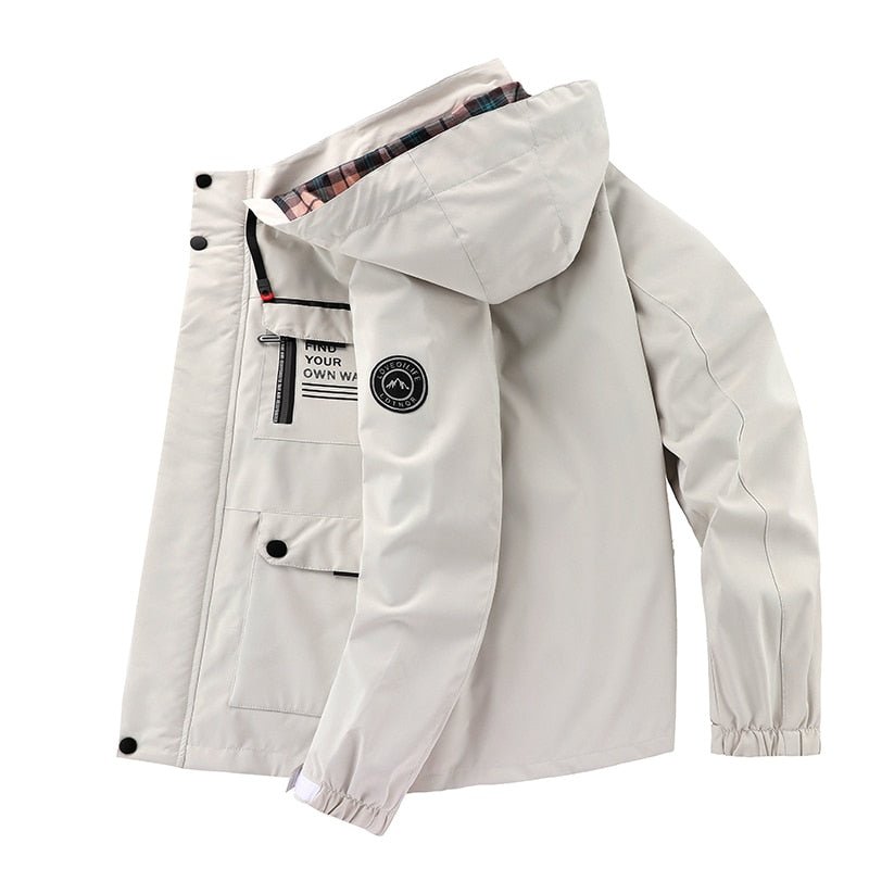Hooded Winter Jacket for Men | Side Zip Drawstring Cold Weather Ready