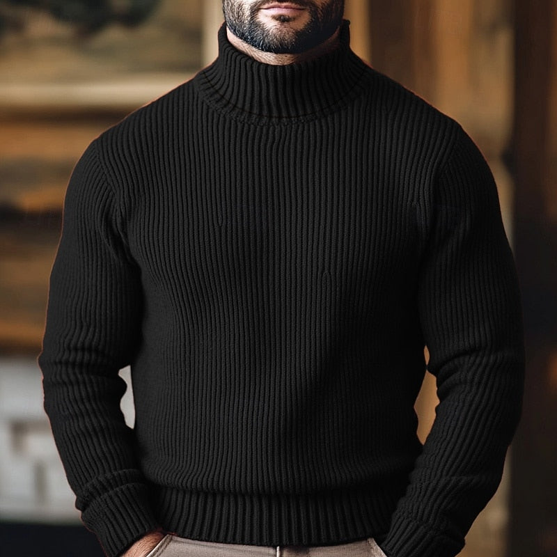 Turtleneck Sweater for Men | Ribbed Cold Weather Ready