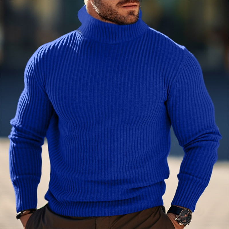 Turtleneck Sweater for Men | Ribbed Autumn Layering