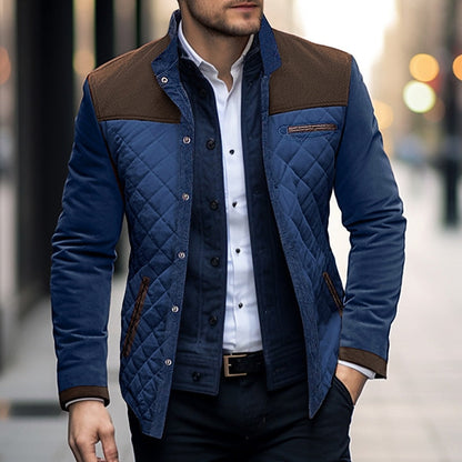 Lightweight Quilted Jacket for Men | Button Front Winter Outerwear