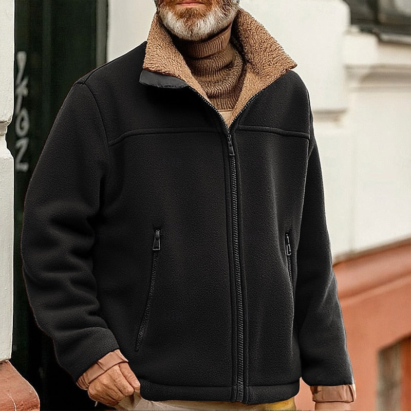 Sherpa Winter Jacket for Men | Side Zip Autumn Layering
