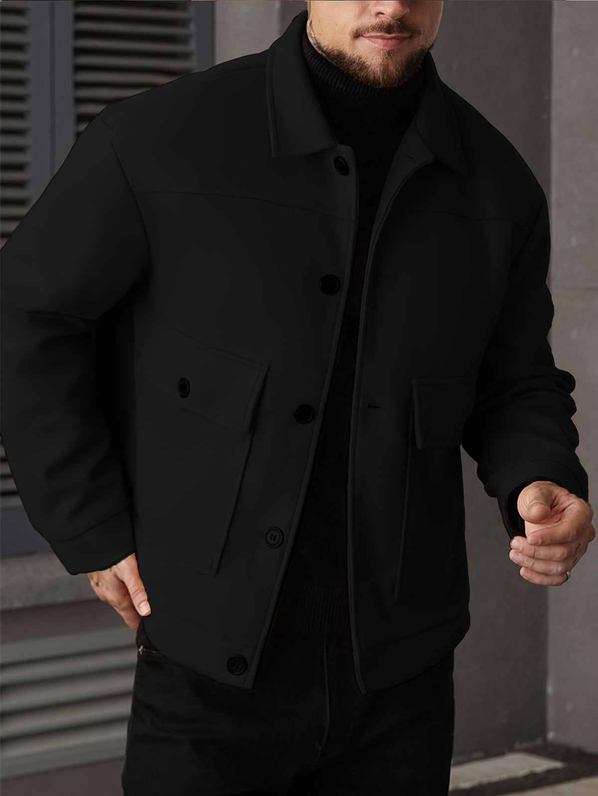 Oversized Winter Jacket for Men | Button Front Cold Weather Ready