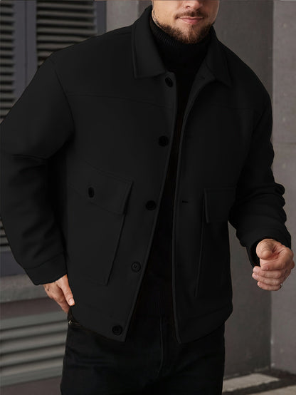 Oversized Winter Jacket for Men | Button Front Cold Weather Ready