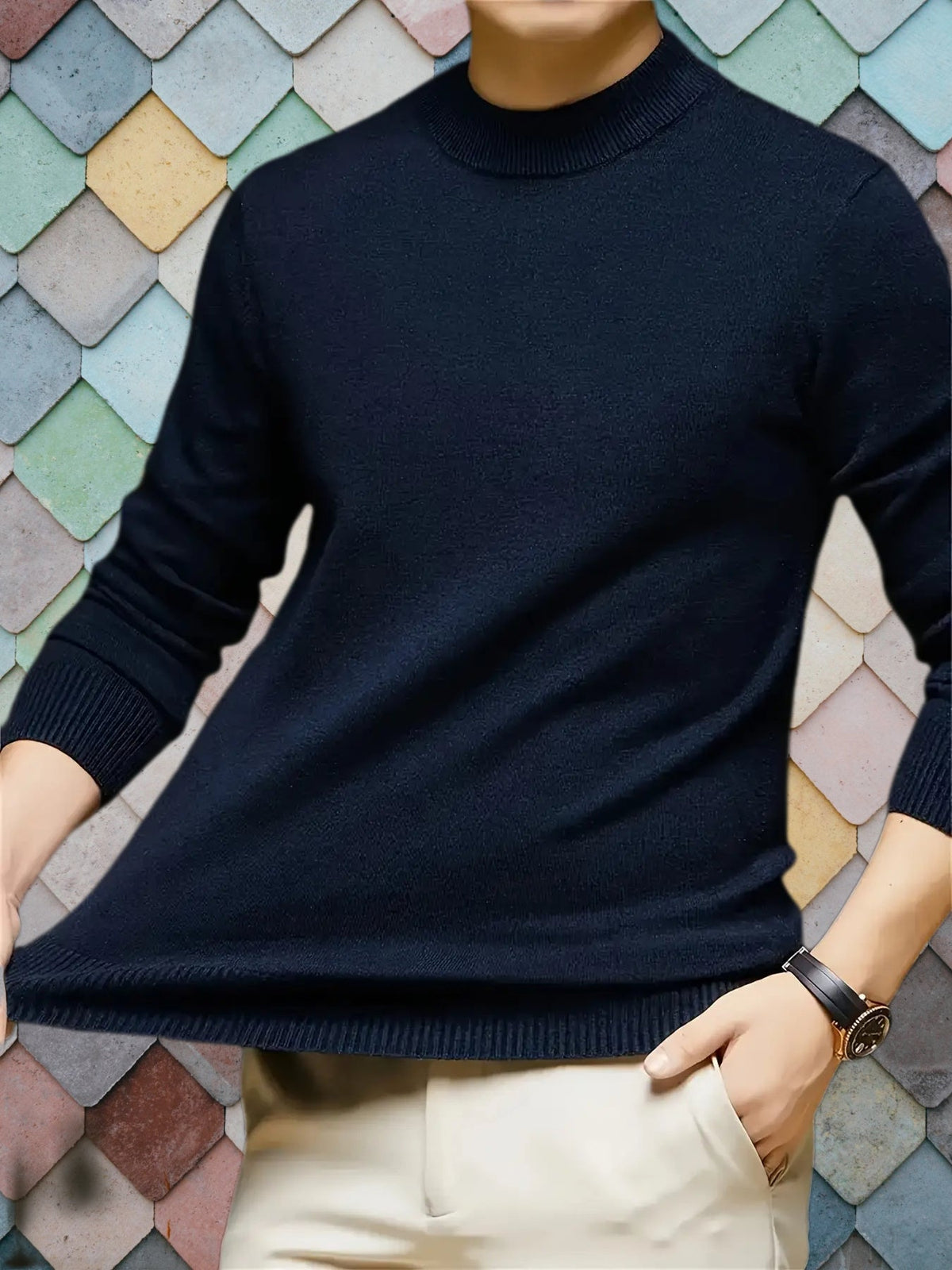 Warm Sweater for Men | Ribbed Cold Weather Ready