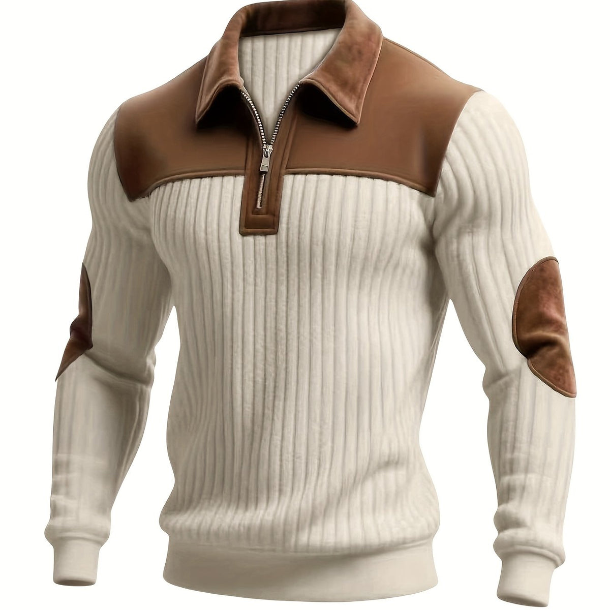 Half Zip Sweater for Women | Ribbed Funnel Neck Cosy Winter Style