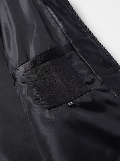Warm Bomber Jacket for Men | Side Zip Ribbed Autumn Layering