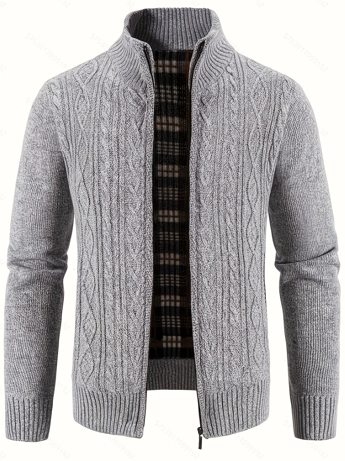 Insulated Cardigan for Men | Funnel Neck Full Zip Warm Winter Layer