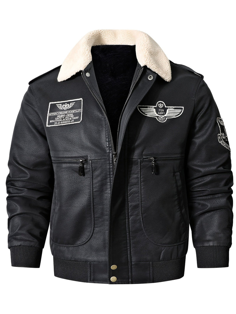 Fleece Lined Bomber Jacket for Men | Ribbed Autumn Layering