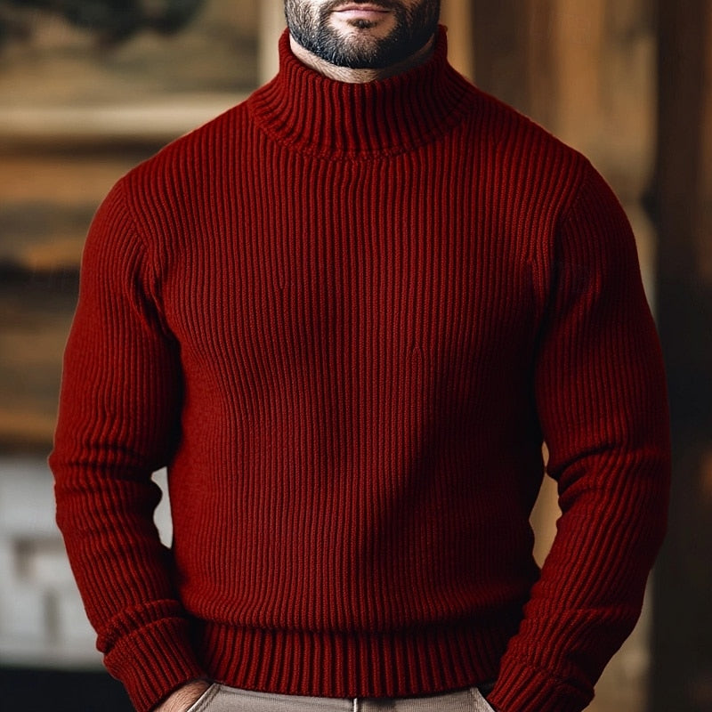 Turtleneck Sweater for Men | Ribbed Cold Weather Ready