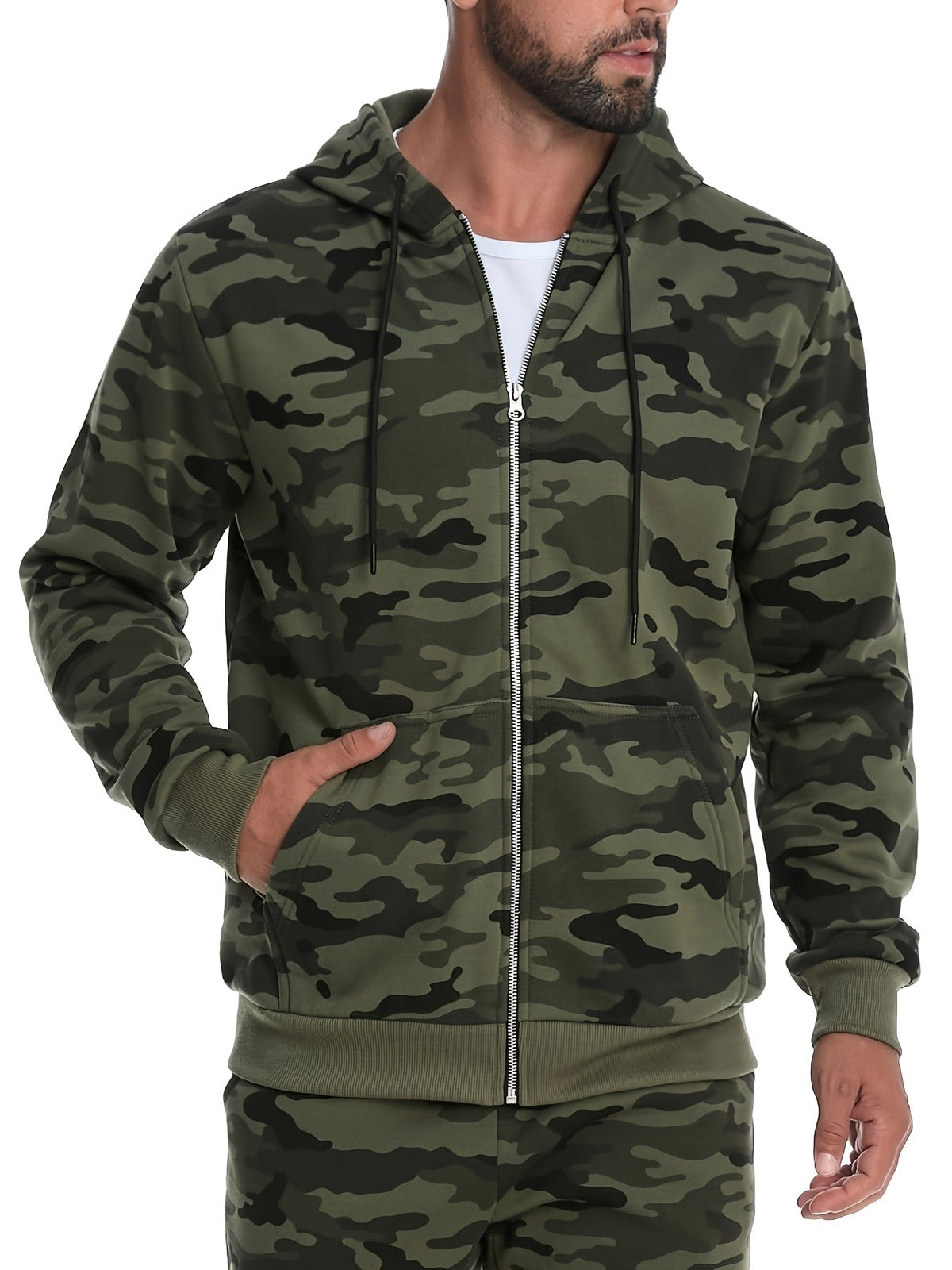 Hooded Hoodie for Men | Side Zip Drawstring Autumn Layering