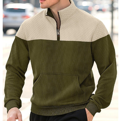 Oversized Sweater for Men | Ribbed Half Zip Warm Winter Layer