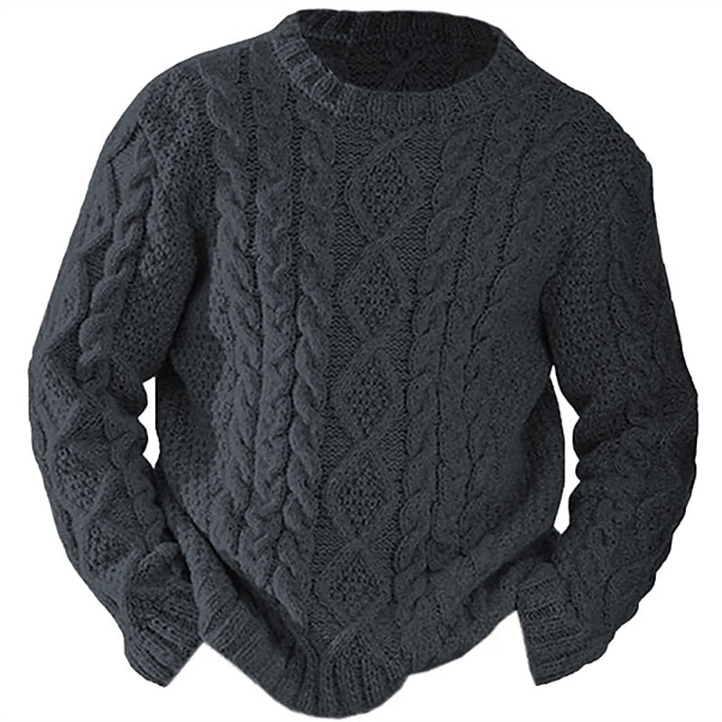 Cable Knit Sweater for Women | Crew Neck Insulated Warm Winter Layer
