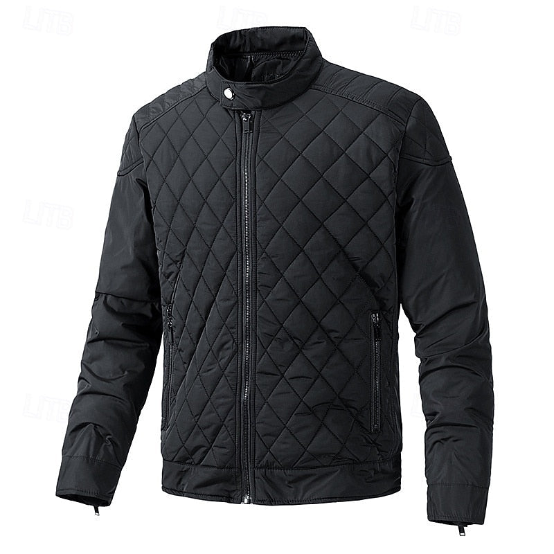 Lightweight Quilted Jacket for Men | Funnel Neck Cold Weather Ready
