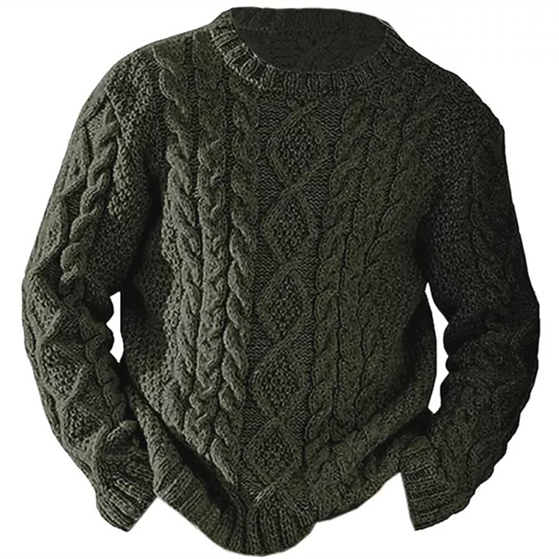 Cable Knit Sweater for Women | Crew Neck Insulated Warm Winter Layer
