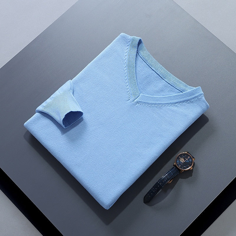 Cosy Sweater for Men | V Neck Autumn Layering