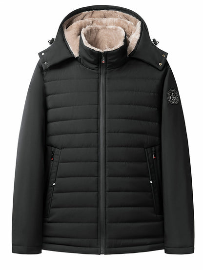Hooded Quilted Jacket for Men | Side Zip Cold Weather Ready