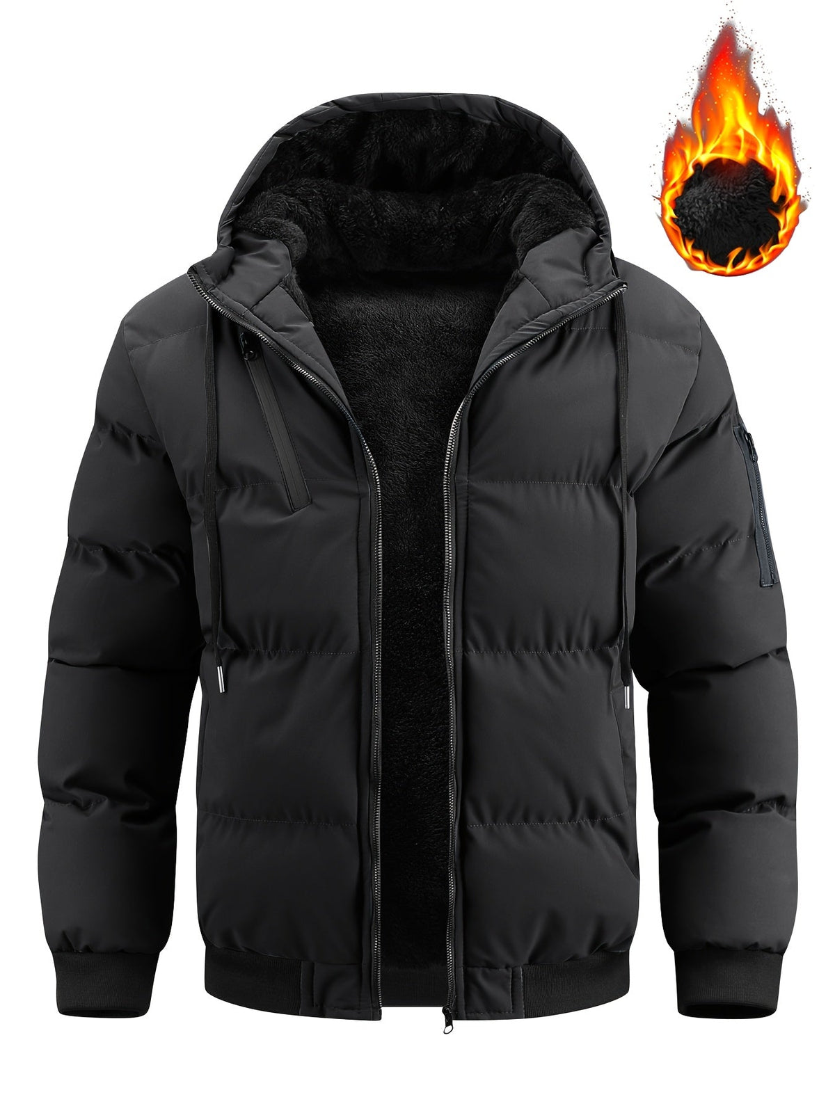 Hooded Quilted Jacket for Men | Ribbed Cosy Winter Style