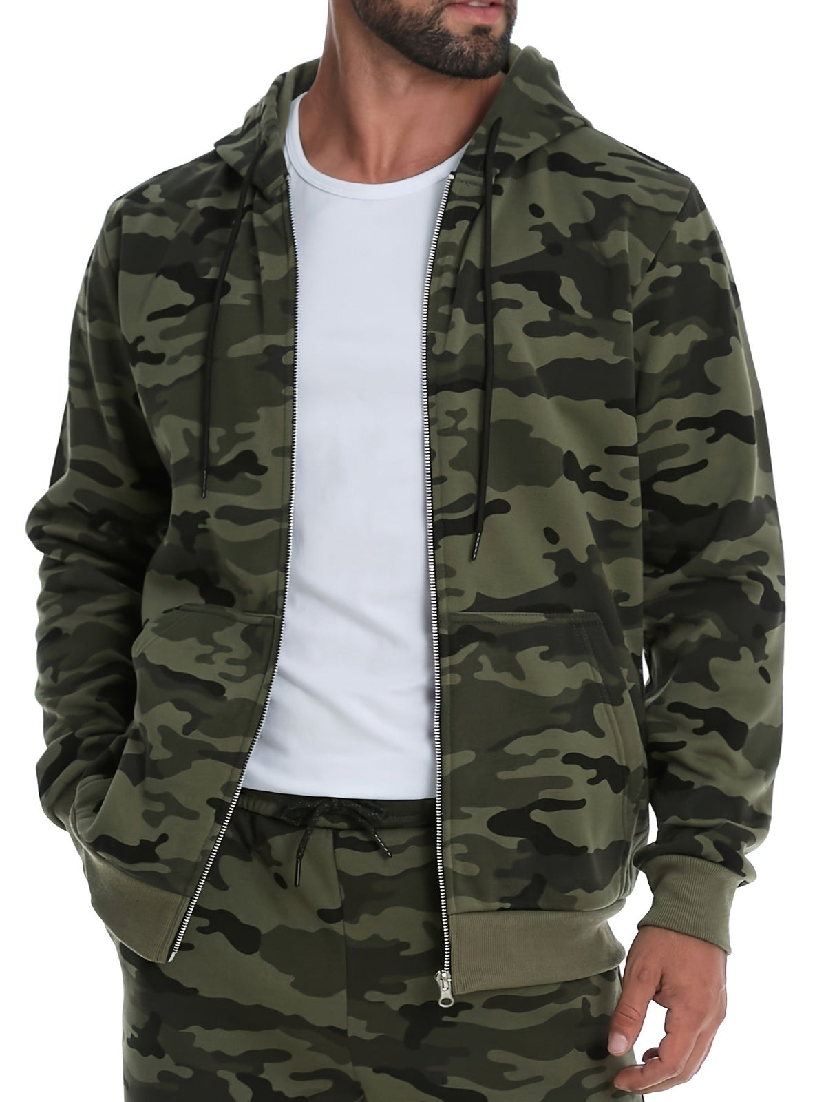 Hooded Hoodie for Men | Side Zip Drawstring Autumn Layering