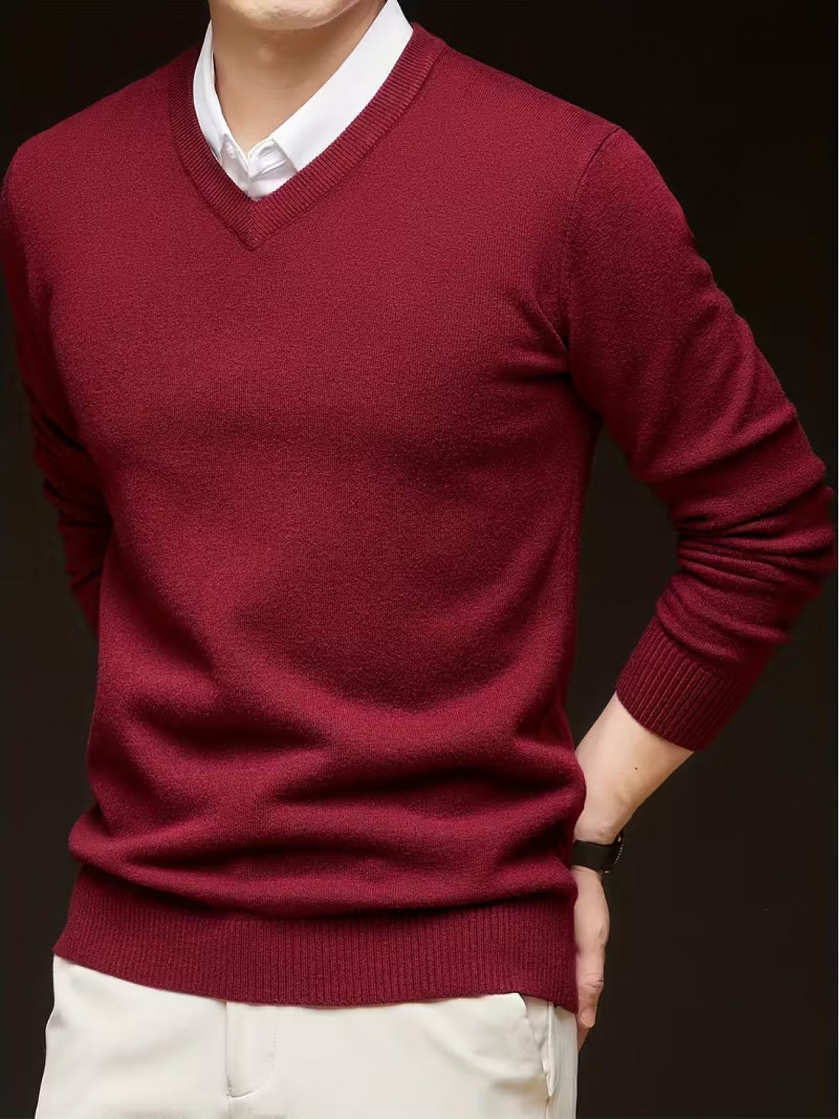 Insulated Sweater for Men | V Neck Lightweight Warm Winter Layer