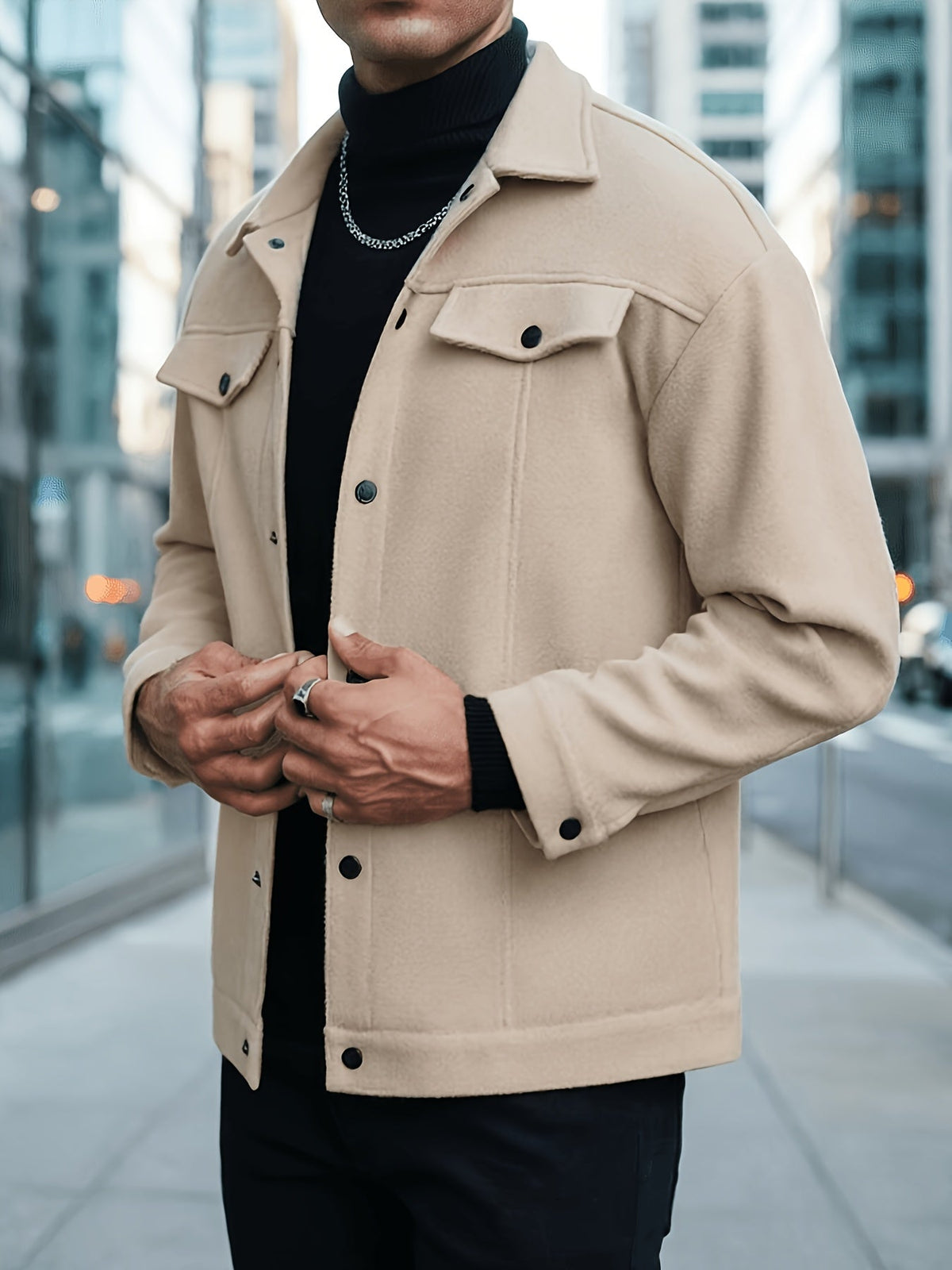 Everyday Winter Jacket for Men | Button Front Autumn Layering