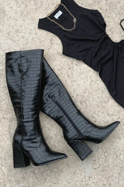 Block Heel Knee High Boots for Women | Animal Print Fall & Winter 2026