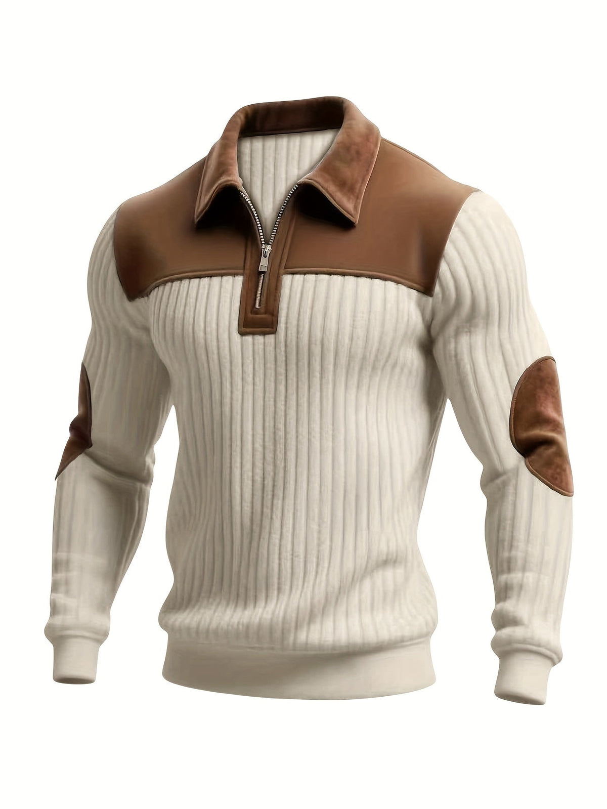 Half Zip Sweater for Women | Ribbed Funnel Neck Cosy Winter Style