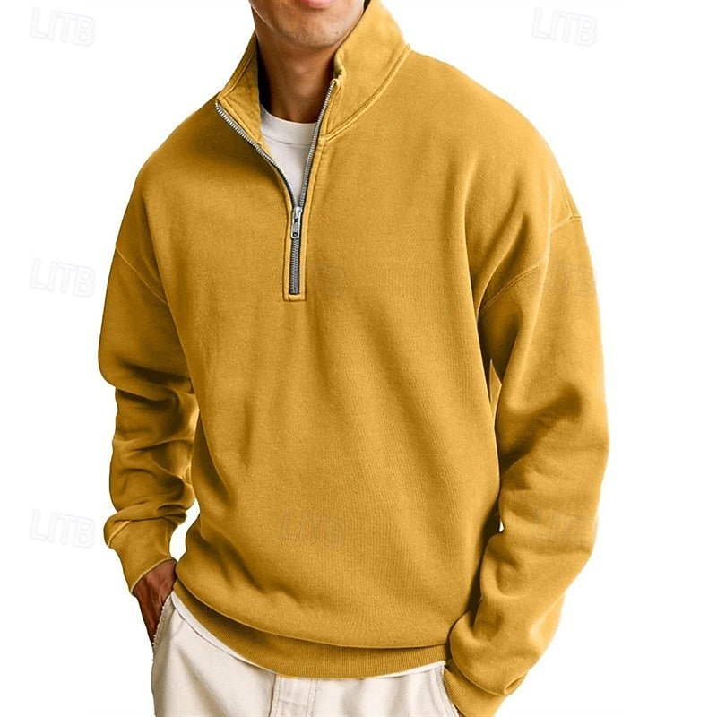 Half Zip Sweatshirt for Men | Funnel Neck Cosy Winter Style