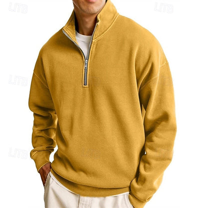 Half Zip Sweatshirt for Men | Funnel Neck Cosy Winter Style