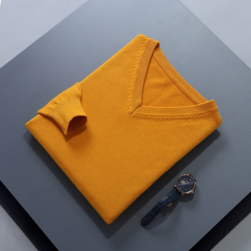 Cosy Sweater for Men | V Neck Autumn Layering