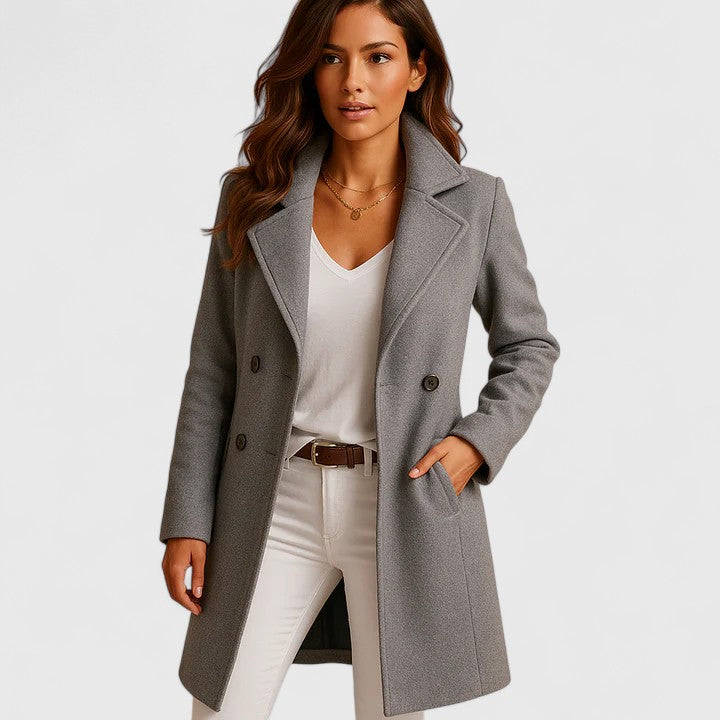Warm Winter Coat for Women | Button Front Lapel Collar Autumn Layering