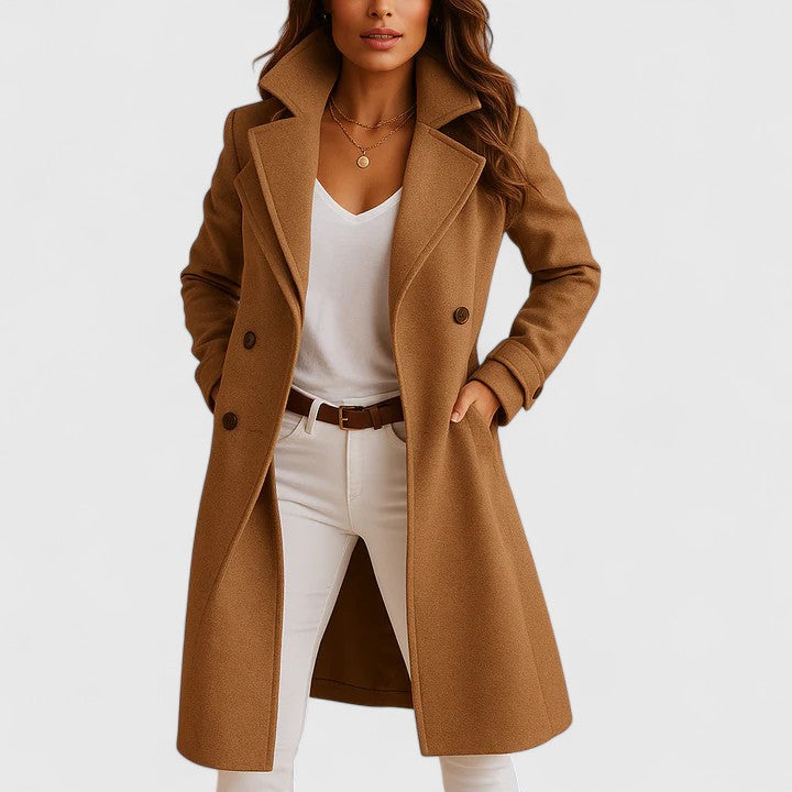 Warm Winter Coat for Women | Button Front Lapel Collar Autumn Layering