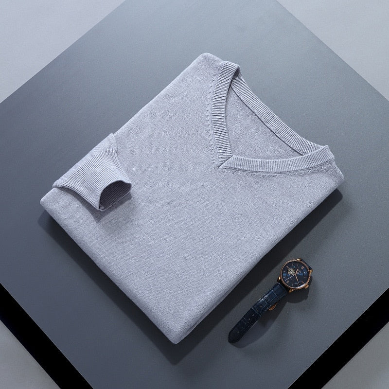 Cosy Sweater for Men | V Neck Autumn Layering