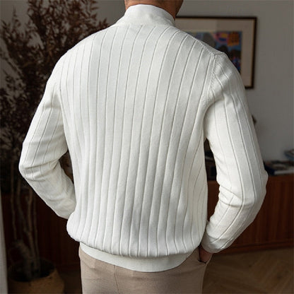 Button Front Cardigan for Men | Ribbed V Neck Cosy Winter Style