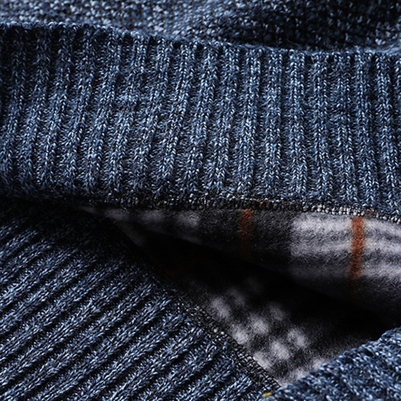 Half Zip Sweater for Men | Ribbed Funnel Neck Autumn Layering