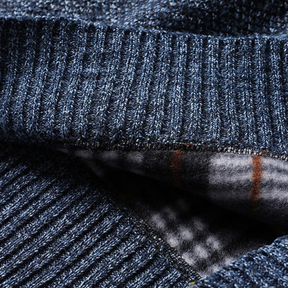 Half Zip Sweater for Men | Ribbed Funnel Neck Autumn Layering