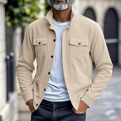 Warm Winter Jacket for Men | Ribbed Button Front Cold Weather Ready
