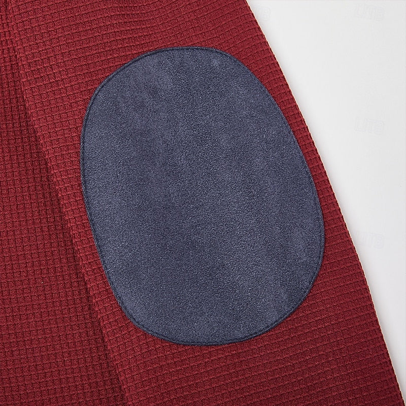 Wine Half Zip Sweater for Men | Warm Winter Layer