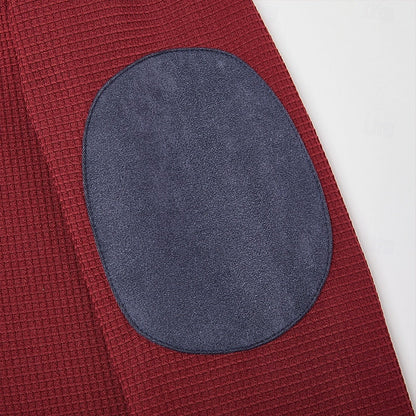 Wine Half Zip Sweater for Men | Warm Winter Layer